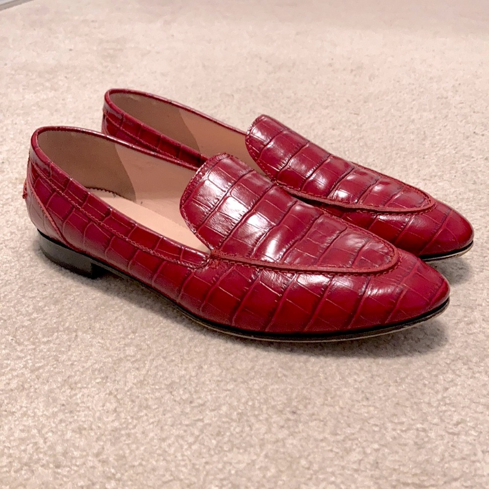 J. Crew Academy Loafers Crocodile-Embossed Leather
